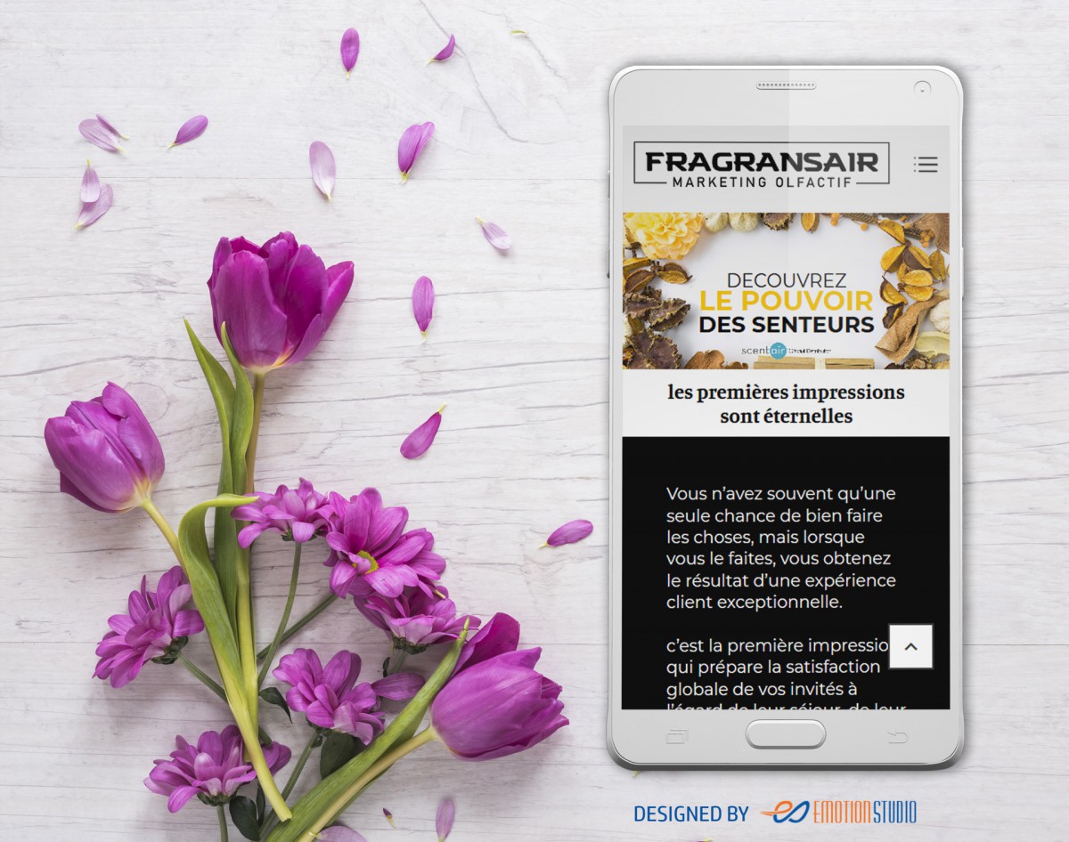 Site web Fragransair réalisé par Emotion Studio